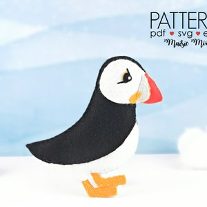 Felt Puffin Pattern | Christmas Puffin Plush Felt Pattern | Puffin Stuffed Animal Pattern| Puffin SVG Pattern Cricut SVG