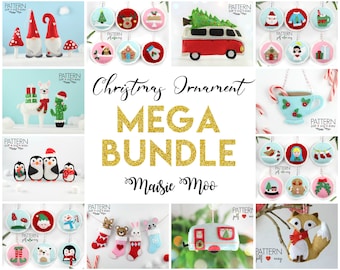 Christmas Ornaments Bundle Felt Sewing Patterns | Over 40 PDF Patterns | SVG Ornament Cricut Christmas Crafts Maisie Moo Patterns Popular