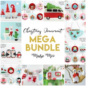 Christmas Ornaments Bundle Felt Sewing Patterns | Over 40 PDF Patterns | SVG Ornament Cricut Christmas Crafts Maisie Moo Patterns Popular