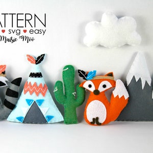 Tribal barnrum Tribal babymobil Boho barnrum filtmönster Babymobilmönster Tribal SVG bergsmobil Tribal babyshower tvättbjörn kaktus