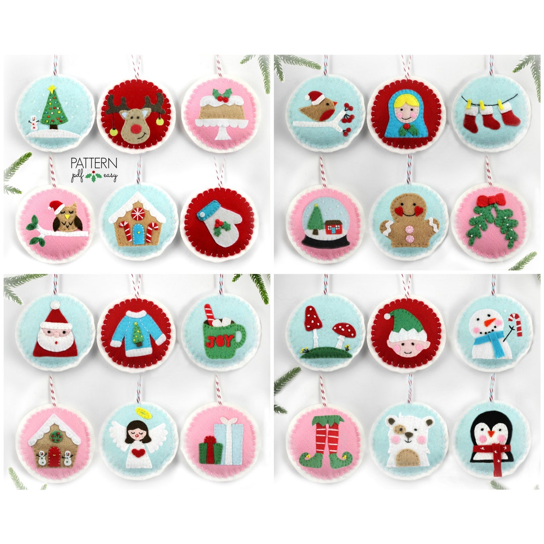 Christmas Stocking Ornament Pattern Felt Christmas Pattern Felt Advent  Calendar Pattern Felt Decoration Felt Pattern Christmas Garland PDF 