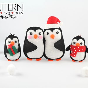 Penguin Family Ornament PDF Pattern | Felt Christmas Ornaments Pattern | Family Christmas Ornament SVG Pattern Cricut SVG