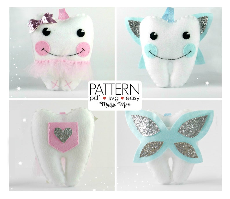 Girls Tooth Fairy Pillow Pattern Felt Svg Girl Plushie Keepsake