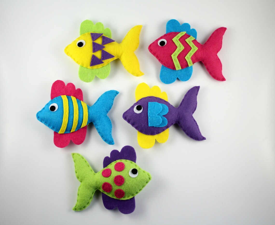 Felt Fish Pattern Under the Sea Nursery Felt Pattern Fish Baby Etsy