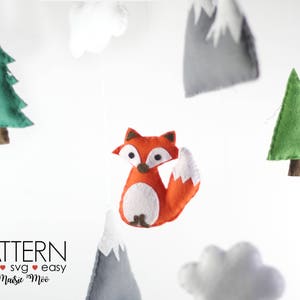 Woodland Fox Baby Mobile Pattern | Woodland Nursery Crib Mobile Cricut SVG