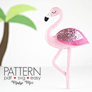 Felt Flamingo Pattern Felt Pattern Flamingo Nursery Flamingo Ornament Flamingo Cake Topper Flamingo Decor Flamingo Party Flamingo Mobile