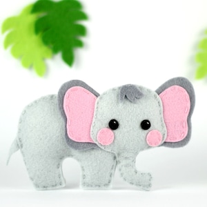 Safari Felt Elephant Pattern Elephant Sewing Pattern Felt Animal Pattern Elephant Toy Ornament Safari Mobile Pattern Cricut SVG