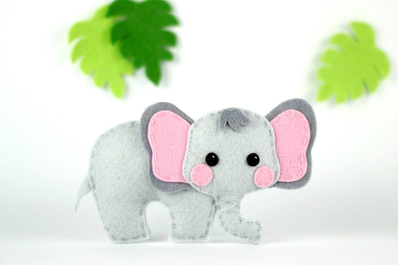 Safari Felt Elephant Pattern Elephant Sewing Pattern Felt Animal Pattern Elephant Toy Ornament Safari Mobile Pattern Cricut SVG