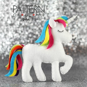 Felt Unicorn Pattern | Unicorn Ornament | Sew Your Own Unicorn Cricut SVG