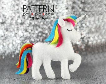 Felt Unicorn Pattern | Unicorn Ornament | Sew Your Own Unicorn Cricut SVG