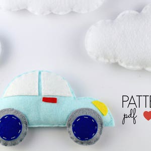 Car Pattern  Felt Sewing Pattern  Car Nursery  Baby Mobile Pattern  Transportation  Felt Toy Pattern  Felt Car Pattern  Toy Car Cricut SVG