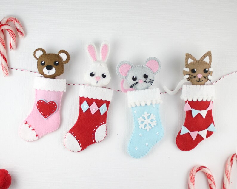 Christmas Stocking Ornament Pattern Felt Christmas Pattern Felt Advent Calendar Pattern Felt Decoration Felt Pattern Christmas Garland PDF