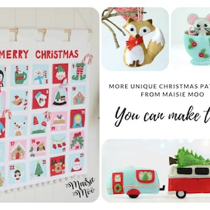 Christmas Stocking Ornament Pattern Felt Christmas Pattern Felt Advent Calendar Pattern Felt Decoration Felt Pattern Christmas Garland PDF image 9