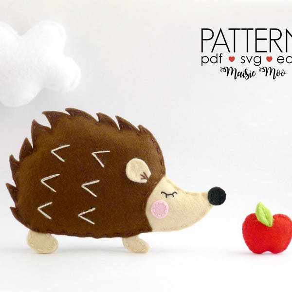 Hedgehog Pattern Felt PDF SVG Hedgehog Pattern Hedgehog Ornament Woodland Animal Hedgehog Felt Plush Pattern DIY Felt Softie Hedgehog Plush