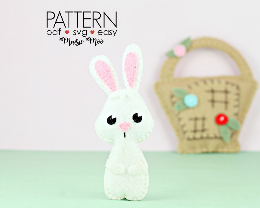 Felt Bunny Pattern PDF | Felt Bunny Pattern | Bunny Finger Puppet ...