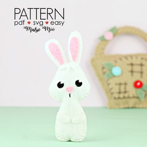 Felt Bunny Pattern PDF | Felt Bunny Pattern |  Bunny Finger Puppet Travel Toy Easter Felt Pattern Cricut SVG