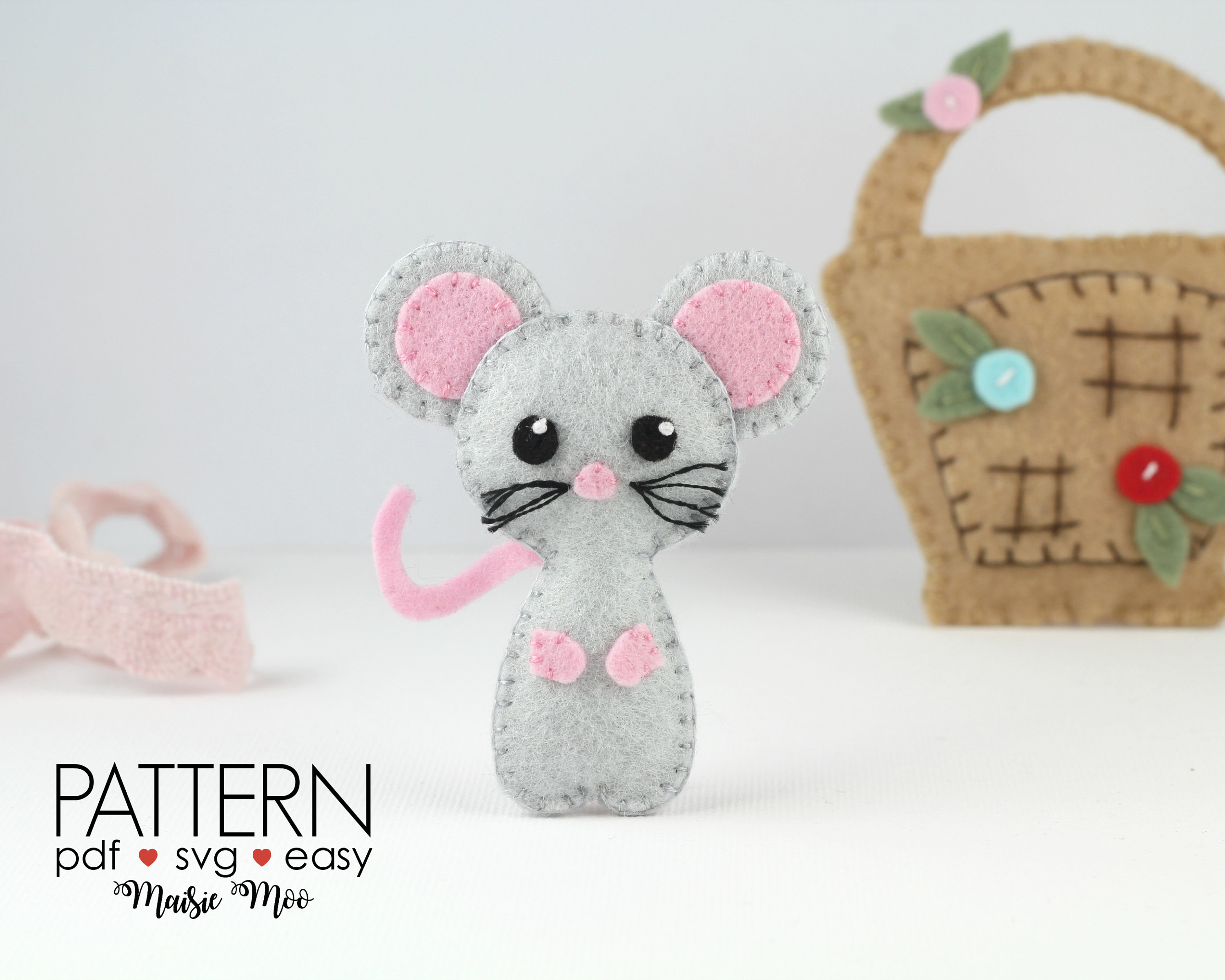 Felt Mouse Pattern Mouse Finger Puppet Mouse Ornament Etsy Australia