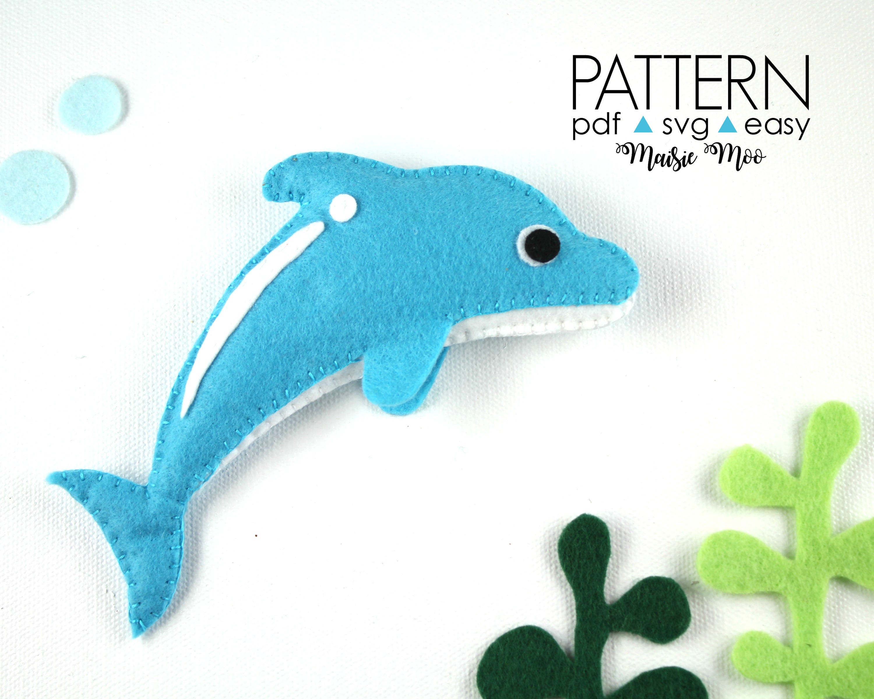 Dolphin Pattern Felt Dolphin Sewing Pattern Dolphin SVG Plush Etsy UK