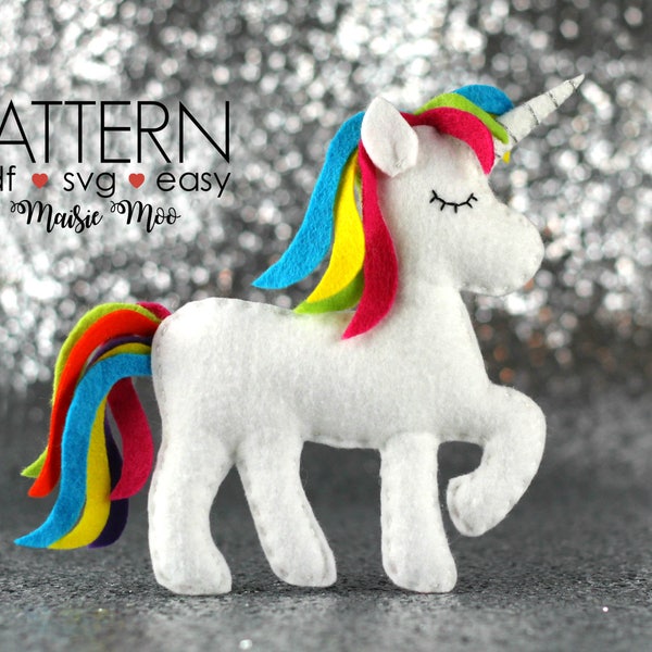 Felt Unicorn Pattern | Unicorn Ornament | Sew Your Own Unicorn Cricut SVG