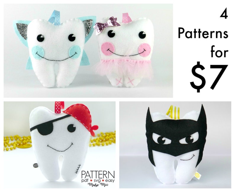 Download Boys Tooth Fairy Pillow SVG Felt Sewing Pattern Pirate | Etsy