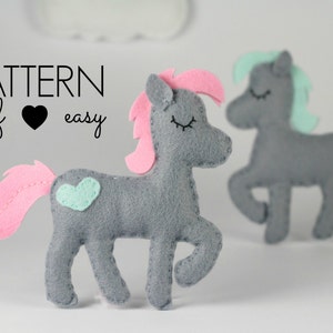 Felt Horse Pattern Horse Sewing Pattern Horse Ornament Felt Animals ...