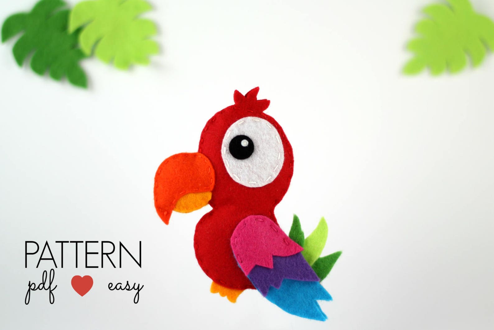 Felt Parrot Pattern SVG Macaw Parrot Sewing Pattern PDF Felt Etsy UK