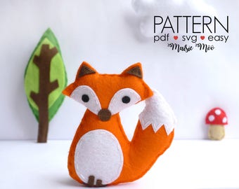 Felt Fox Pattern | Fox Ornament Pattern | Fox SVG | Woodland Animals Pattern | Fox Baby Mobile | Fox PDF Pattern Cricut SVG