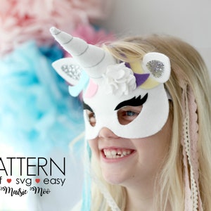 Felt Unicorn Mask Pattern | SVG Mask Template | Unicorn Costume | Unicorn Party  | Felt Mask Pattern | Cricut Mask SVG Cricut SVG
