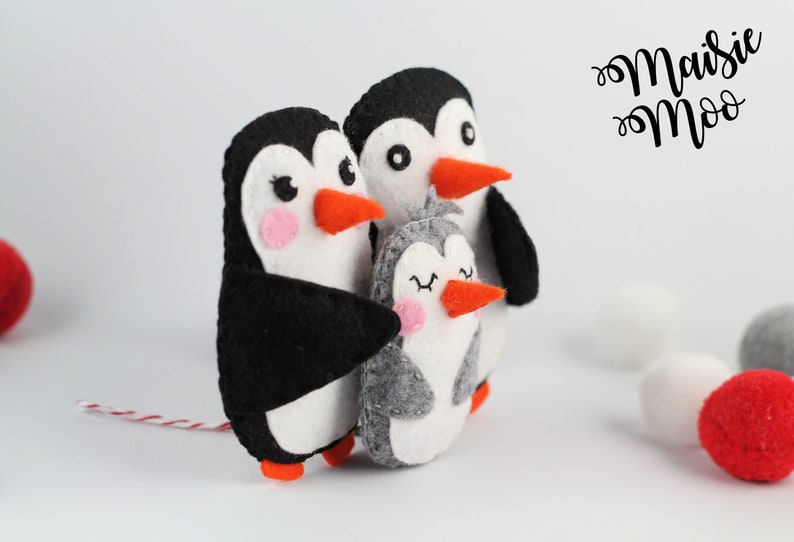 Baby's First Christmas Felt Pattern New Baby Ornament Pattern Penguin Family Ornament PDF Pattern Cricut SVG image 4