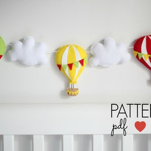 Hot Air Balloon Sewing Pattern PDF SVG Baby Mobile Pattern Garland Sewing Pattern DIY Baby Mobile Air Balloon Nursery Deco