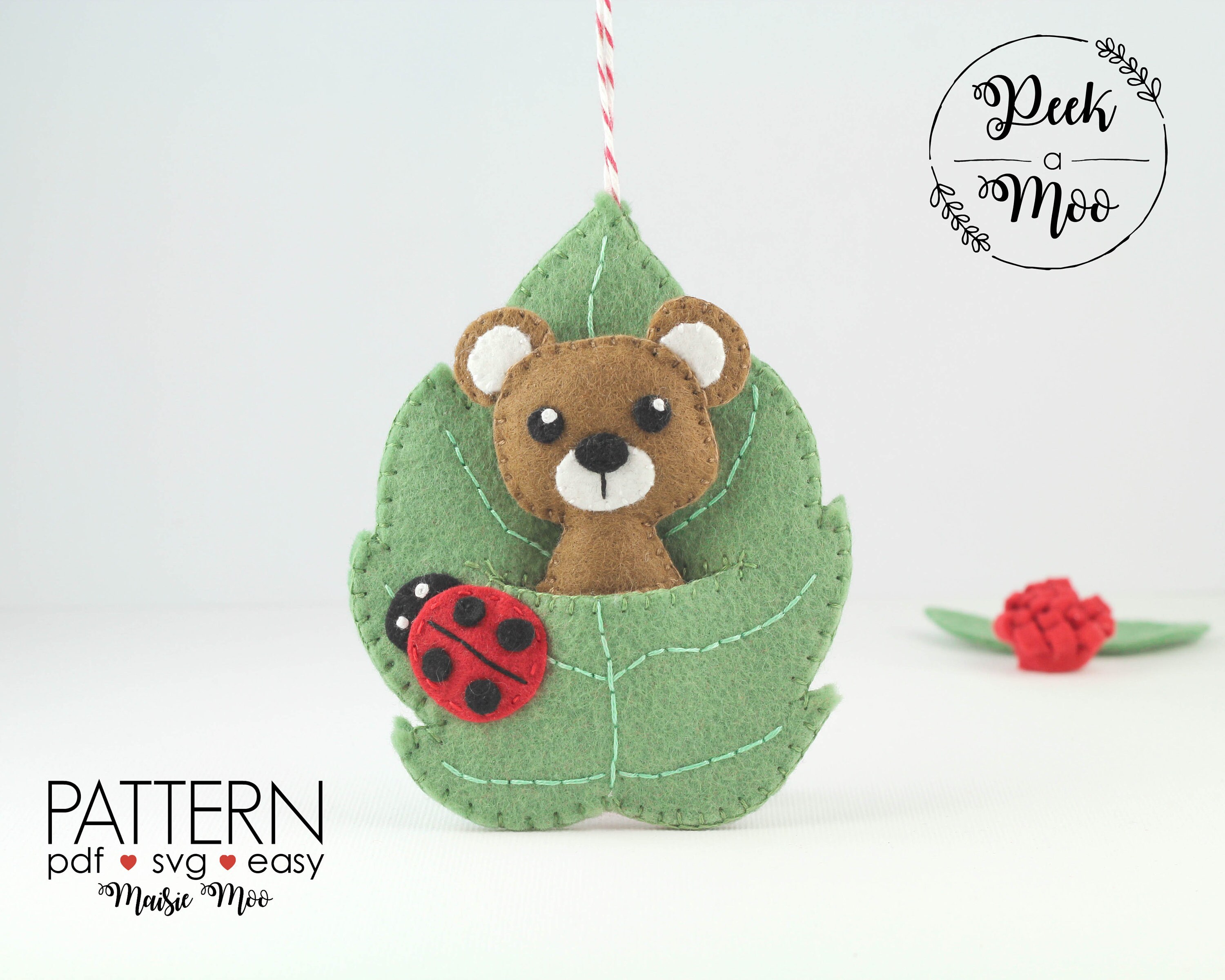 Felt Bear Pattern Bear Felt Pattern Bear Fingerpuppet Bear Etsy