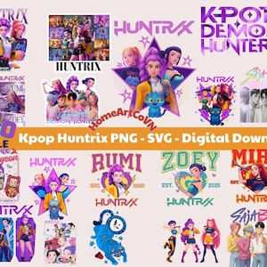 200 File Kpop Huntrix PNG Bundle PNG SVG| Saja Girls & Derpy Tiger Clipart|Huntrix fans,Digital Download|Anime Digital Download Sublimation
