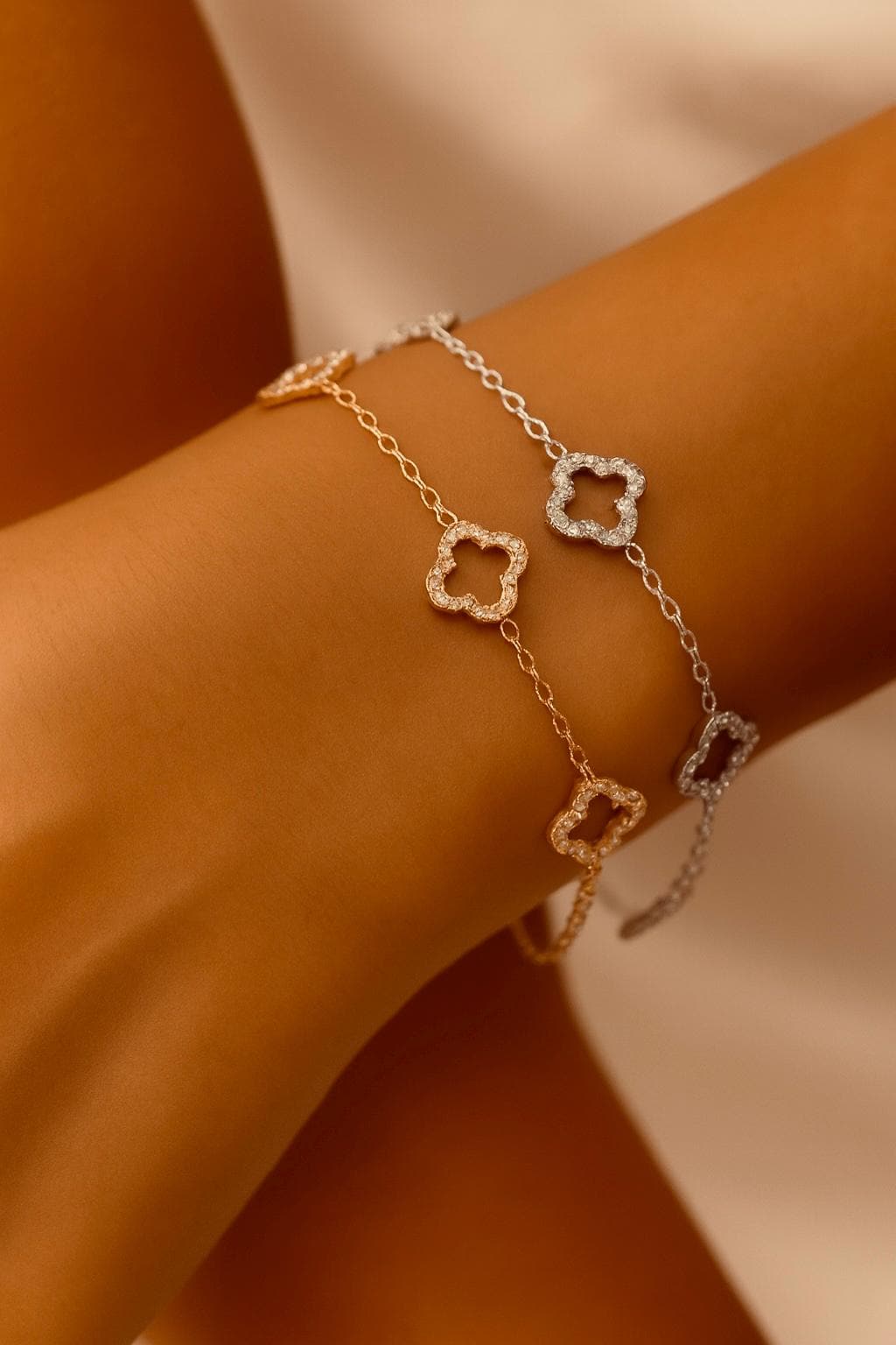 18k gold plated clover bracelet - Etsy 日本