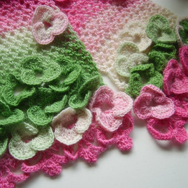 Apple Blossom Crocheted Scarf pattern