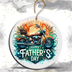 Motorcycle Father&#39;s Day Ornament – Biker Dad Gift, Retro Motorbike Keepsake, Cool Dad Decoration, Unique Gift For Him, Harley Lover Decor