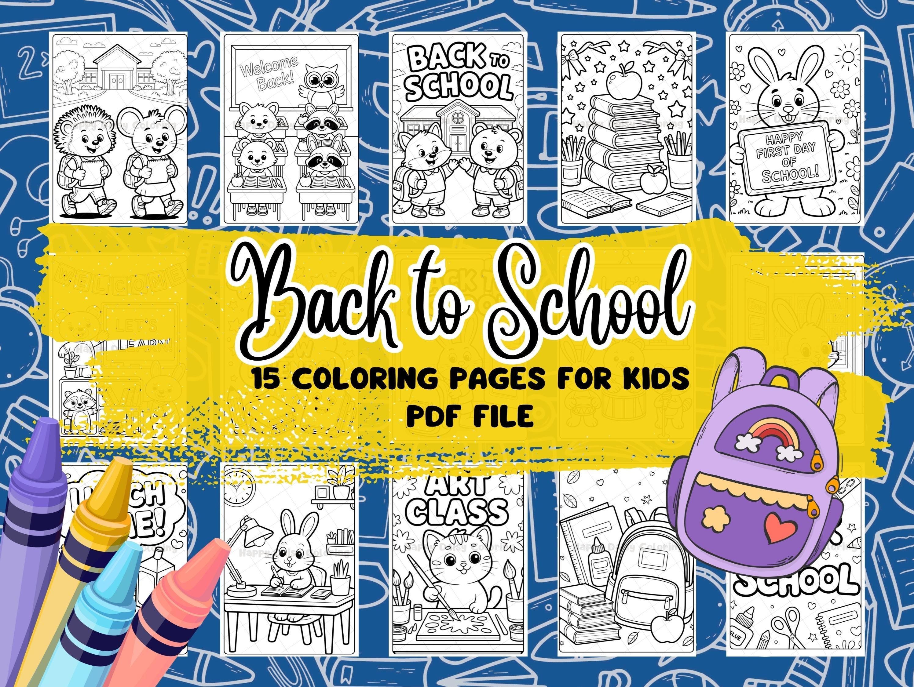 Back to School Coloring Pages: 15-Page Printable Activity (PDF Download)