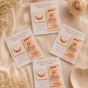 Gepersonaliseerde chocoladebedankjes: Turkse chocoladekoffie cadeau voor gast, verlovingstafeldecoratiekaart (set van 50)