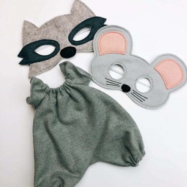 SAMPLE SALE Minipal COSTUME set racoon mouse mask dress shoes | Etsy