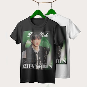 Stray Kids Changbin Shirt, Kpop Fan Merch Unisex, SKZ Stay Gift, Black White Dark Heather Tee, Changbin STAY Shirt