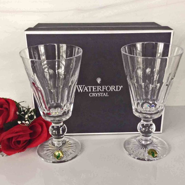 WATERFORD Crystal Water Glasses Waterford Bolton/Grafton Street Red Wine Goblet NIB Waterford Acid Etched Waterford Sticker l