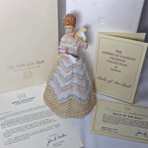 Lenox Figurine Lenox &quot;Belle Of The Ball&quot; Lenox Sculpture  COA Original Box Lenox American Fashion Collection 1860&#39;s Ball Gown, Free Shipping