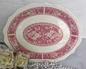 Platter Syracuse quot Strawberry Hill Pink quot , Restaurant Ware, MINT Condition, Syracuse Oval Scalloped Tray, Made in USA