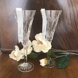Waterford Wedding Flutes Waterford Champagne Flutes NEW Never Used Waterford  Acid Etched Crystal Bridal Shower Gift for Couple