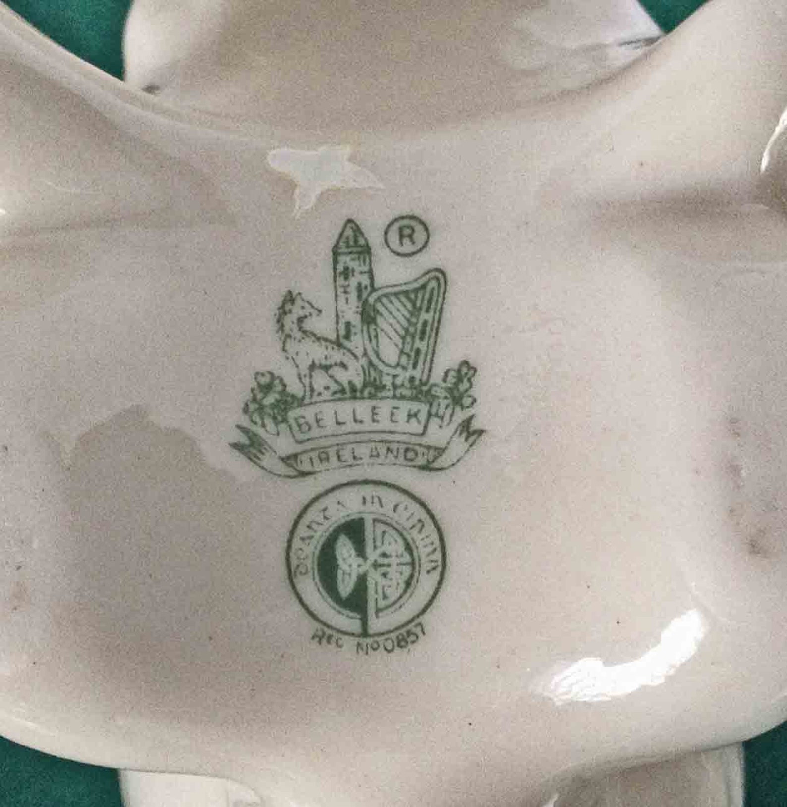 Belleek Fermanagh Spill Vase 6th Green Mark MINT Condition Etsy