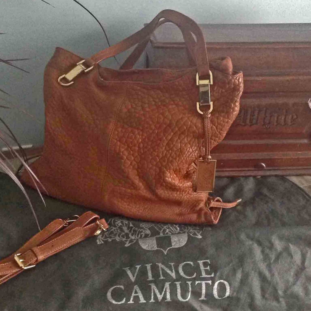 Handbag Vince Camuto Handbag Cognac Pebble Leather NEVER USED Vince