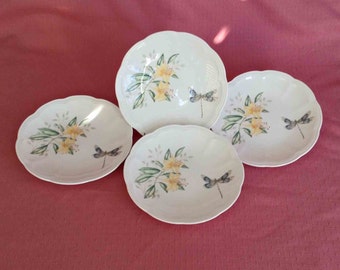 Lenox Party Plates 4 Lenox Butterfly Meadow Louise De Luyer for Lenox Variety of Flowers with Butterflies and Lady Bugs 6 Inch Party Plates