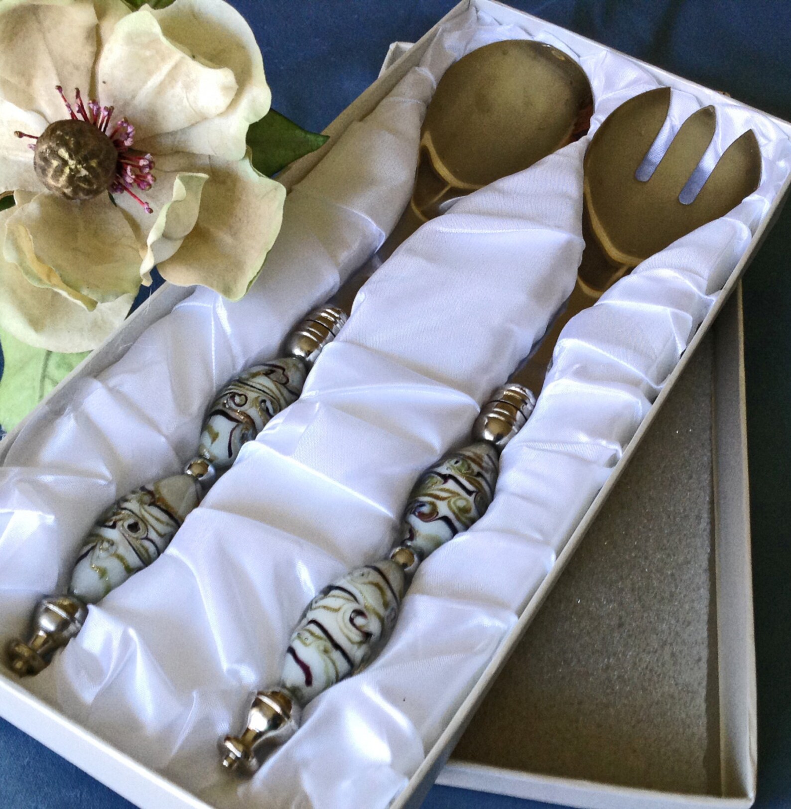 Murano Art Glass Serving Set Gift Box MINT Condition Murano Etsy