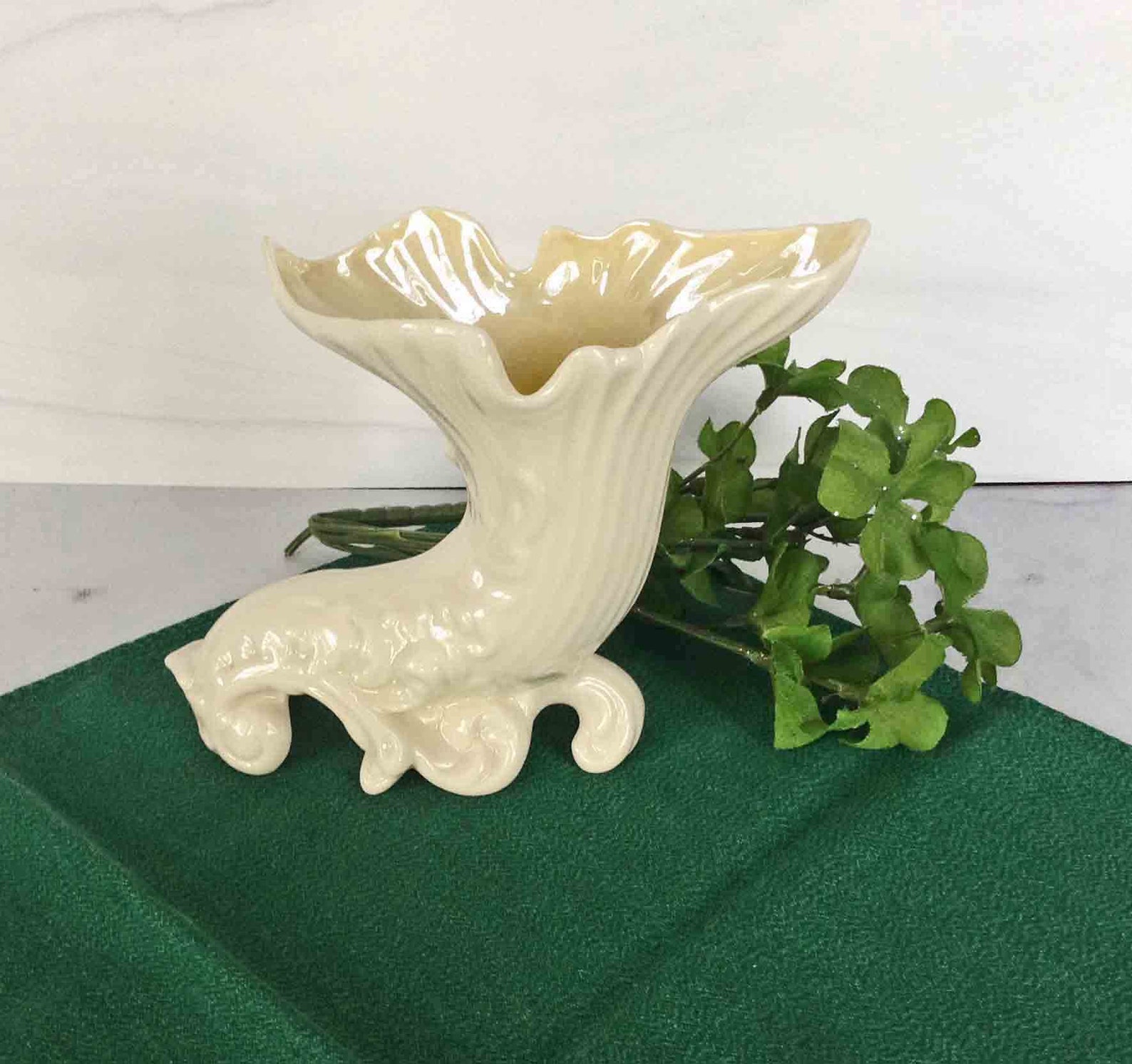 Belleek Fermanagh Spill Vase 6th Green Mark MINT Condition Etsy