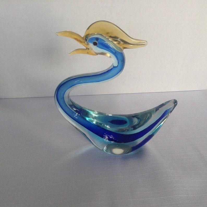 Murano Glass Swan Duck 8 Art Mint Condition Figurine Paperweight Solid Sculptured