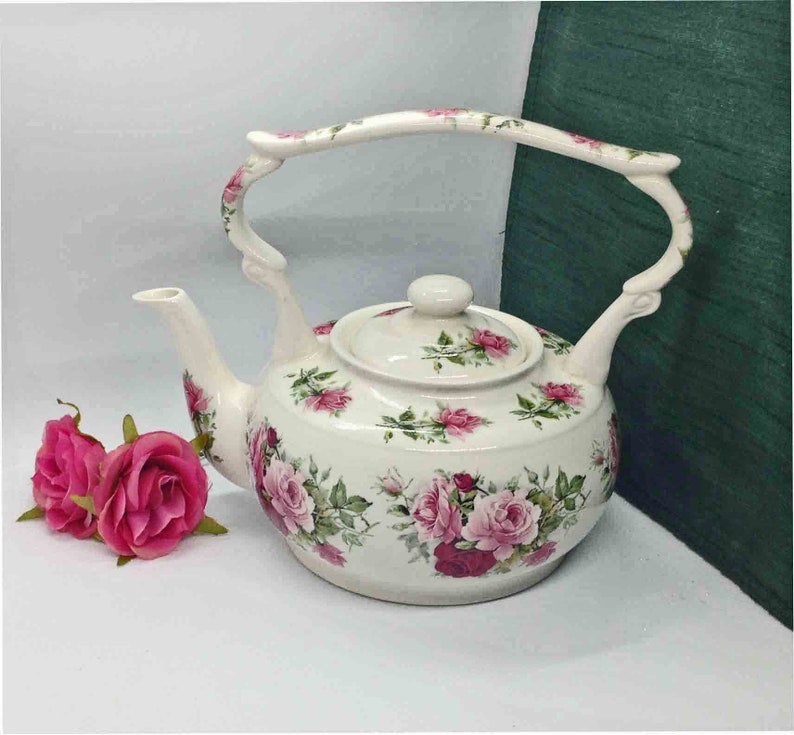 Teapot Arthur Wood 6304 Rose Kettle Shape Teapot MINT Etsy